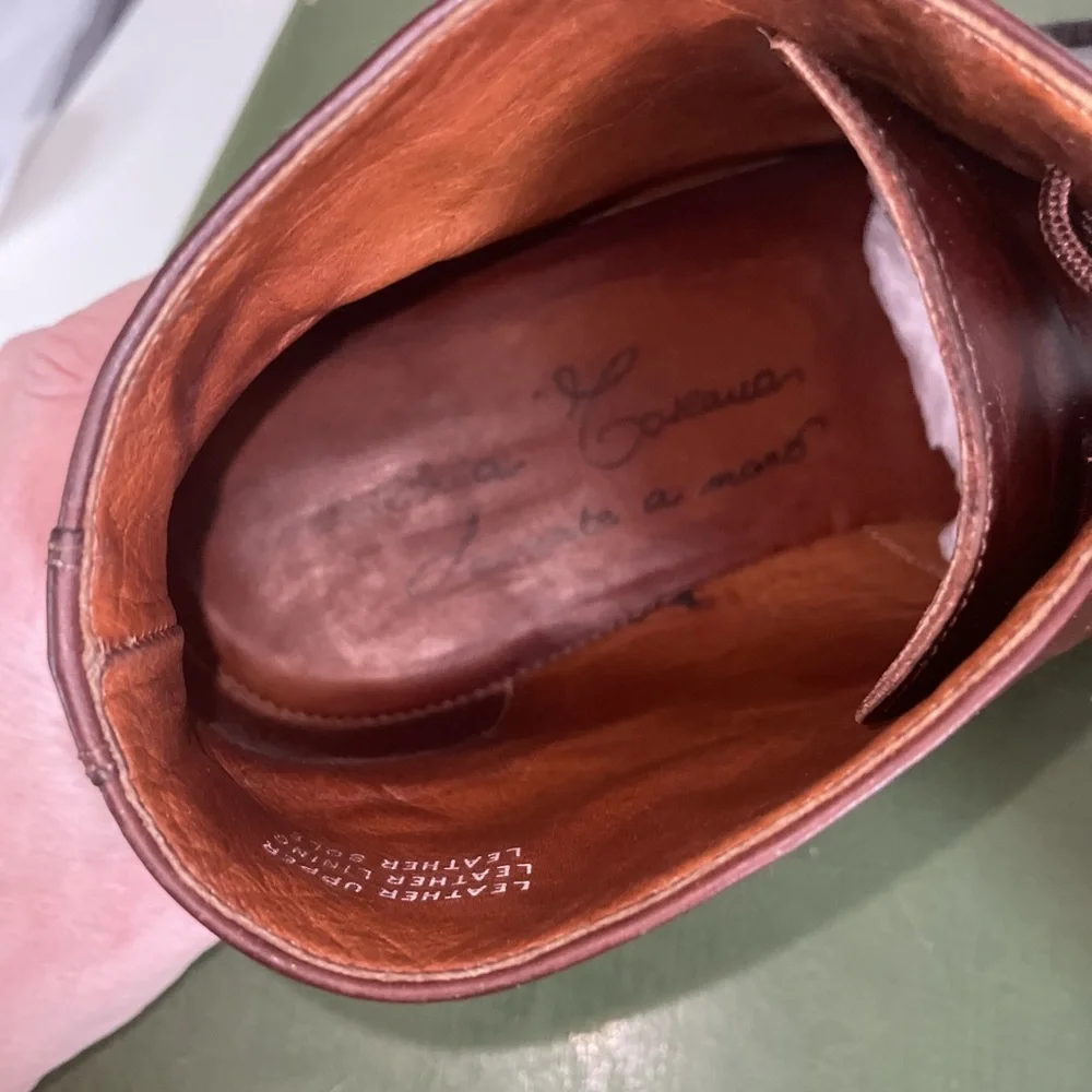 Calzoleria Toscana Men's Italian Leather Desert/Chukka Boots Handmade in Cognac